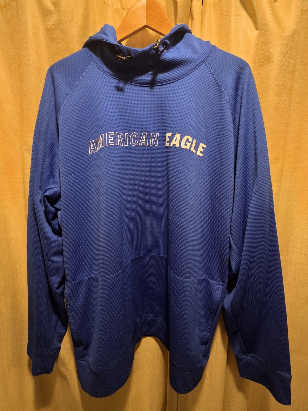 American Eagle Outfitters Men’s Blue Hooded Pullover Sweatshirt
